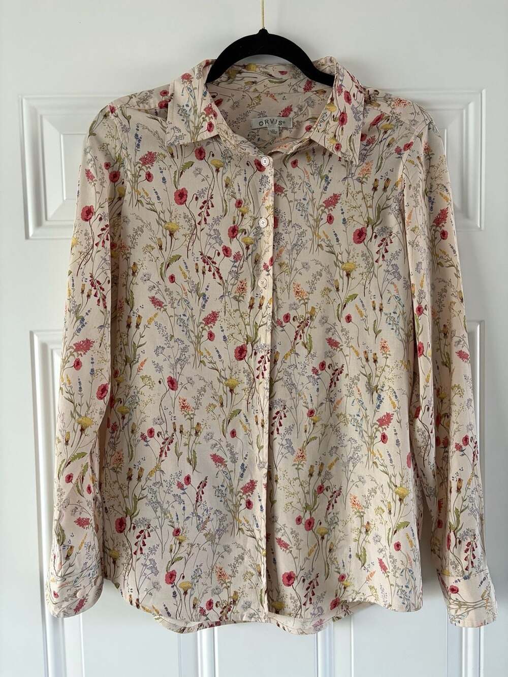 Orvis Women's Wildflower Floral cottagecore Button Down Shirt Size XS